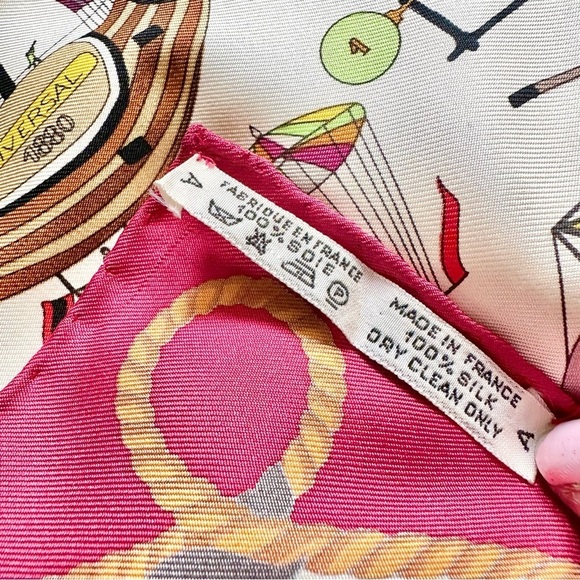 HERMES “Les Folies Du Ciel” Red Multicolor Colorful 100% Silk Scarf Carre 40 - Picture 10 of 12